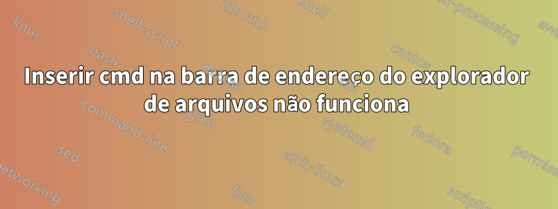 Inserir cmd na barra de endereço do explorador de arquivos não funciona