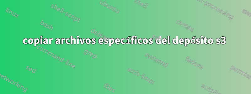 copiar archivos específicos del depósito s3
