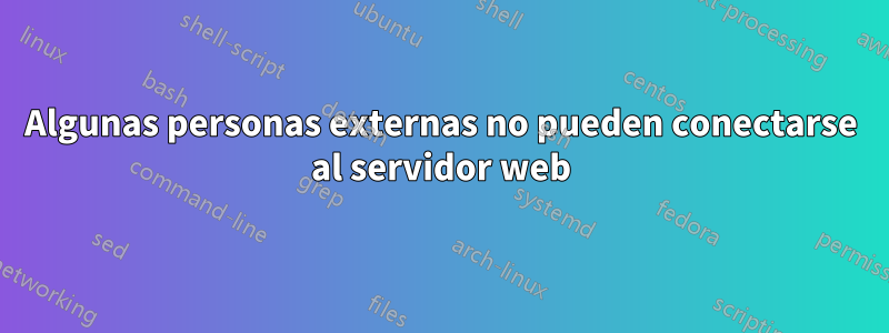 Algunas personas externas no pueden conectarse al servidor web