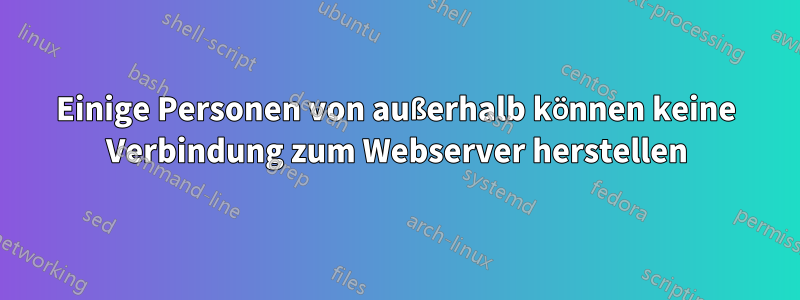 Einige Personen von außerhalb können keine Verbindung zum Webserver herstellen
