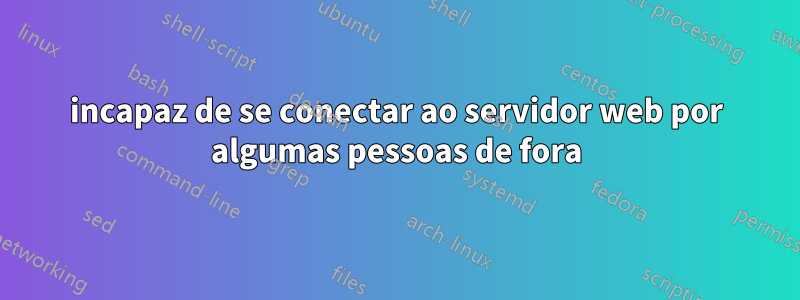 incapaz de se conectar ao servidor web por algumas pessoas de fora