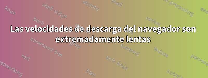 Las velocidades de descarga del navegador son extremadamente lentas