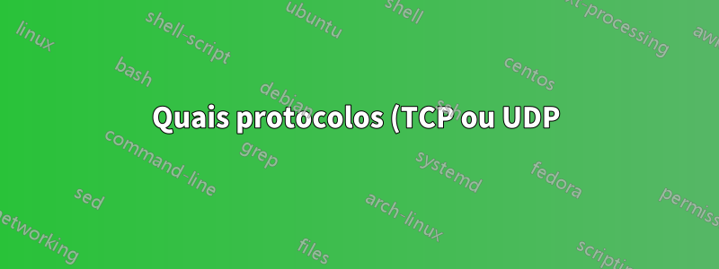 Quais protocolos (TCP ou UDP) consomem mais% de CPU?