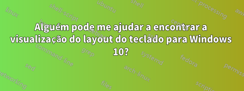 Alguém pode me ajudar a encontrar a visualização do layout do teclado para Windows 10?