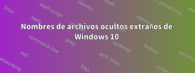 Nombres de archivos ocultos extraños de Windows 10