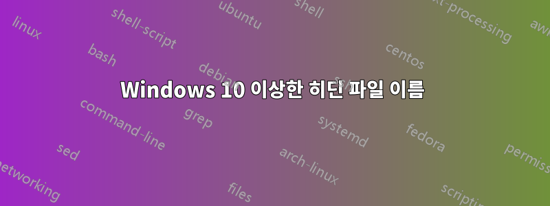 Windows 10 이상한 히딘 파일 이름