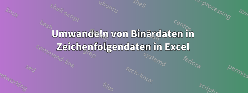 Umwandeln von Binärdaten in Zeichenfolgendaten in Excel