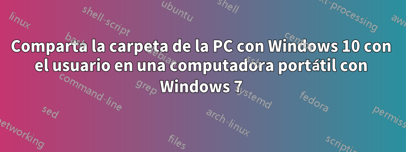 Comparta la carpeta de la PC con Windows 10 con el usuario en una computadora portátil con Windows 7