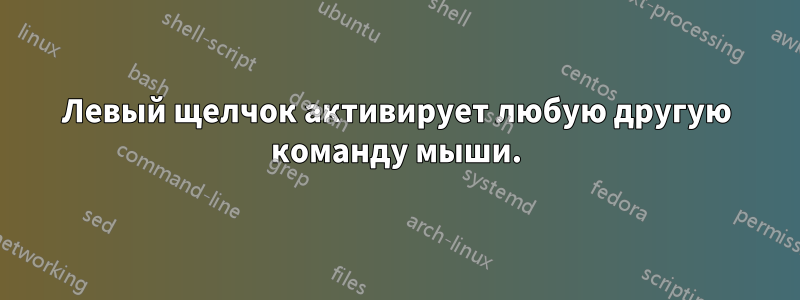 Левый щелчок активирует любую другую команду мыши.