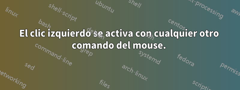 El clic izquierdo se activa con cualquier otro comando del mouse.