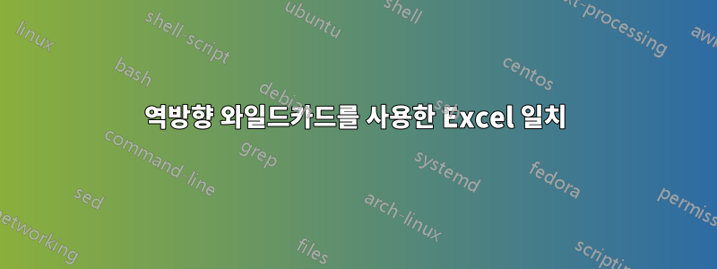 역방향 와일드카드를 사용한 Excel 일치