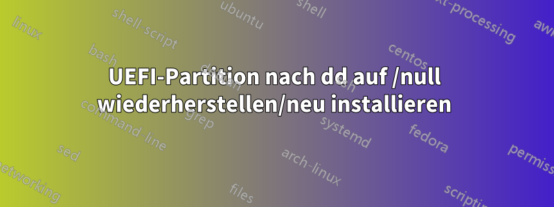 UEFI-Partition nach dd auf /null wiederherstellen/neu installieren