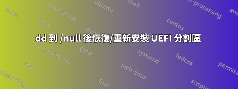 dd 到 /null 後恢復/重新安裝 UEFI 分割區