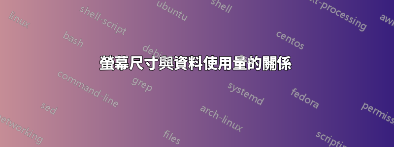 螢幕尺寸與資料使用量的關係