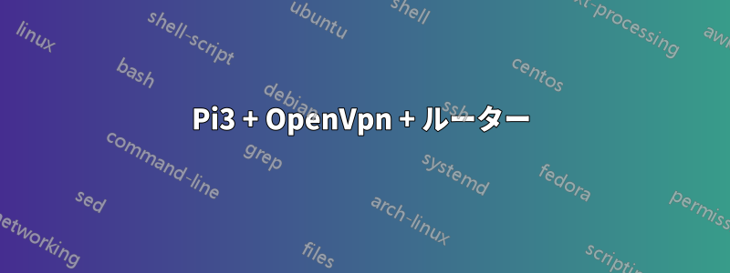 Pi3 + OpenVpn + ルーター