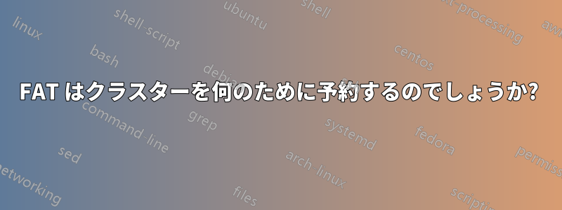 FAT はクラスターを何のために予約するのでしょうか?