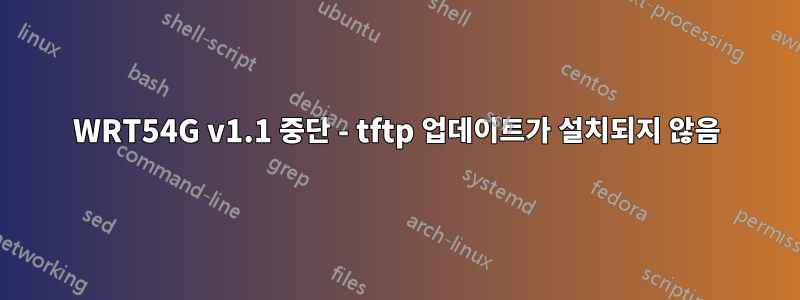 WRT54G v1.1 중단 - tftp 업데이트가 설치되지 않음