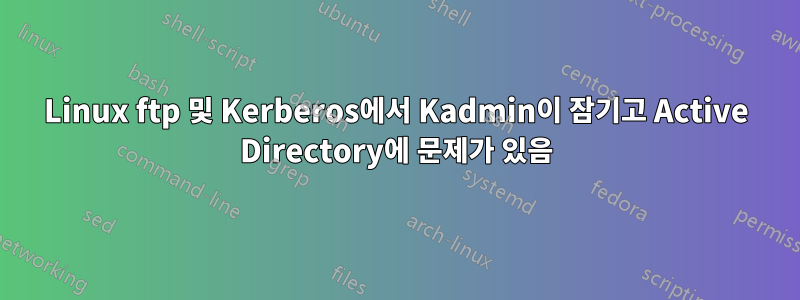 Linux ftp 및 Kerberos에서 Kadmin이 잠기고 Active Directory에 문제가 있음