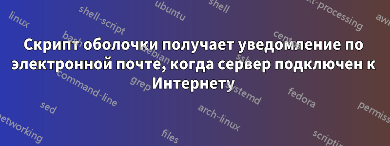 Скрипт оболочки получает уведомление по электронной почте, когда сервер подключен к Интернету