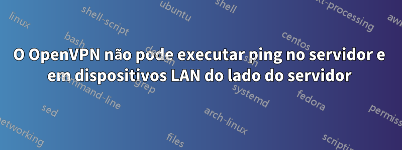 O OpenVPN não pode executar ping no servidor e em dispositivos LAN do lado do servidor