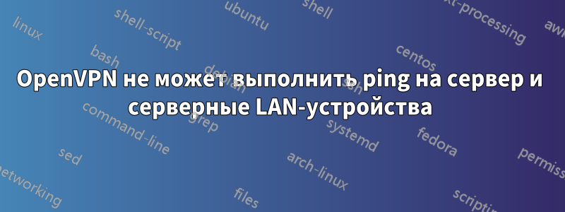 OpenVPN не может выполнить ping на сервер и серверные LAN-устройства