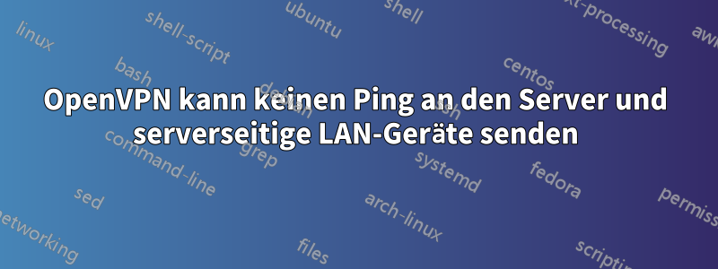 OpenVPN kann keinen Ping an den Server und serverseitige LAN-Geräte senden