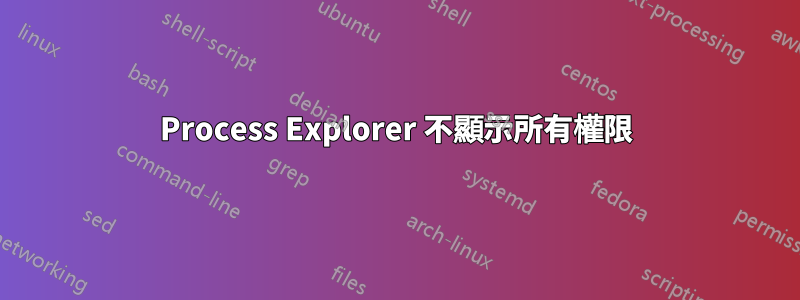 Process Explorer 不顯示所有權限