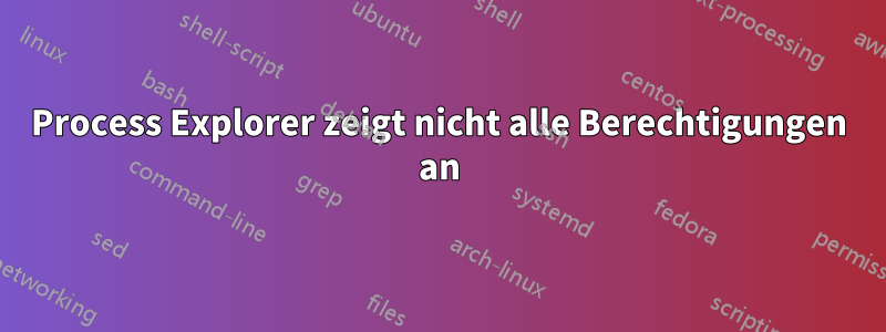 Process Explorer zeigt nicht alle Berechtigungen an