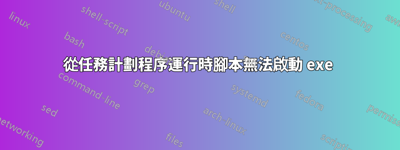 從任務計劃程序運行時腳本無法啟動 exe