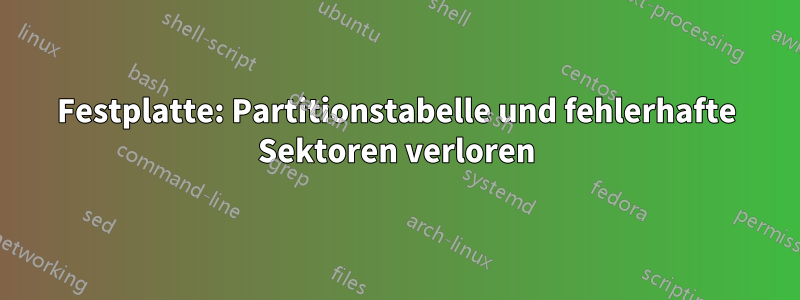 Festplatte: Partitionstabelle und fehlerhafte Sektoren verloren