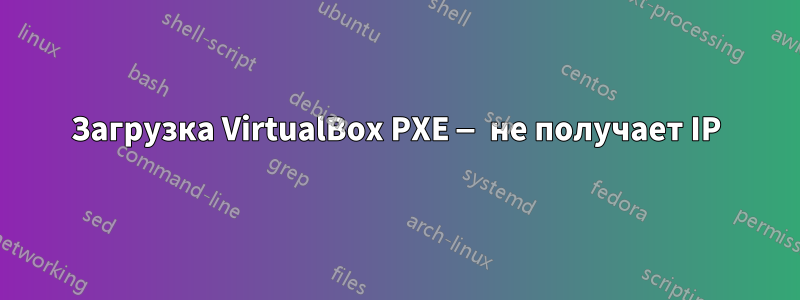 Загрузка VirtualBox PXE — не получает IP