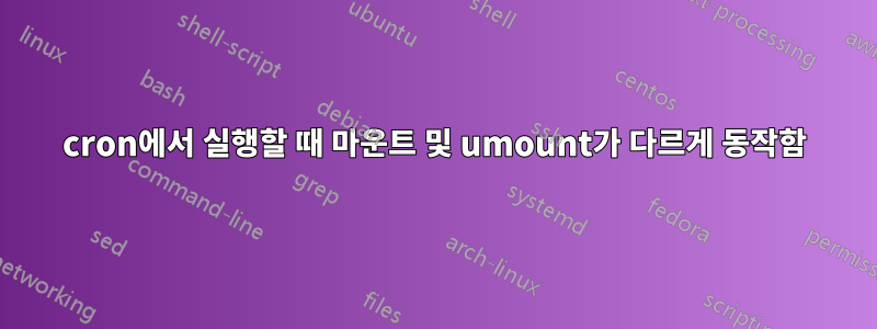 cron에서 실행할 때 마운트 및 umount가 다르게 동작함