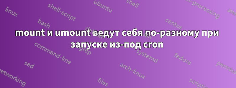 mount и umount ведут себя по-разному при запуске из-под cron