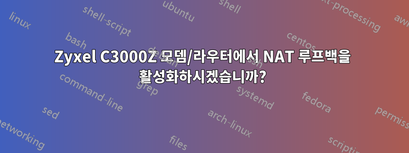 Zyxel C3000Z 모뎀/라우터에서 NAT 루프백을 활성화하시겠습니까?