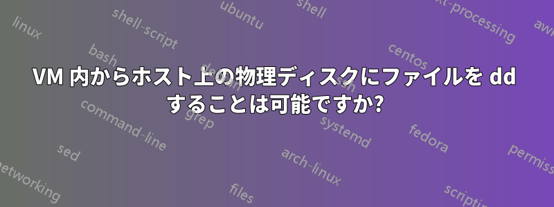 VM 内からホスト上の物理ディスクにファイルを dd することは可能ですか?