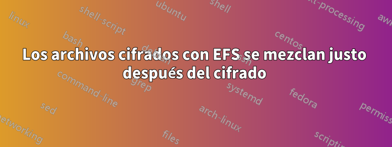 Los archivos cifrados con EFS se mezclan justo después del cifrado