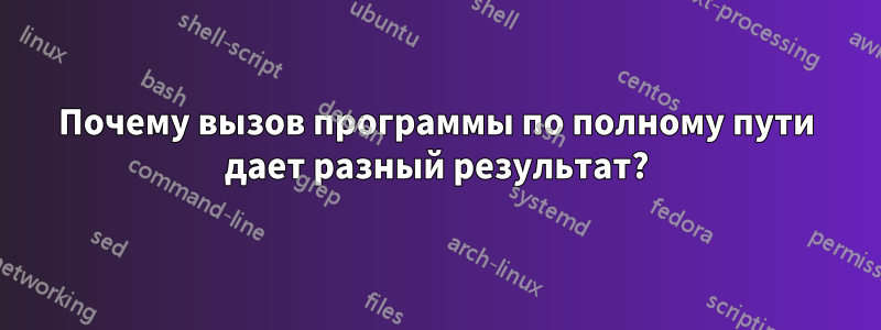 Почему вызов программы по полному пути дает разный результат?