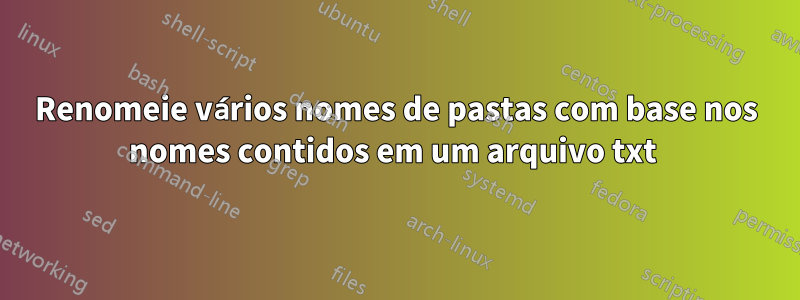 Renomeie vários nomes de pastas com base nos nomes contidos em um arquivo txt 