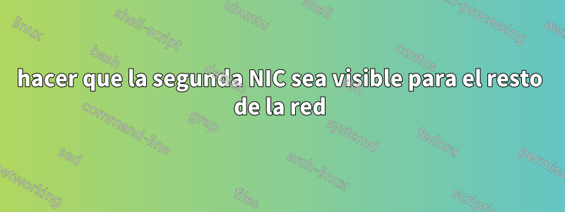 hacer que la segunda NIC sea visible para el resto de la red