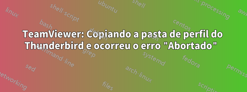 TeamViewer: Copiando a pasta de perfil do Thunderbird e ocorreu o erro "Abortado"