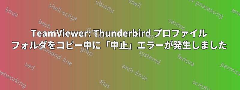 TeamViewer: Thunderbird プロファイル フォルダをコピー中に「中止」エラーが発生しました