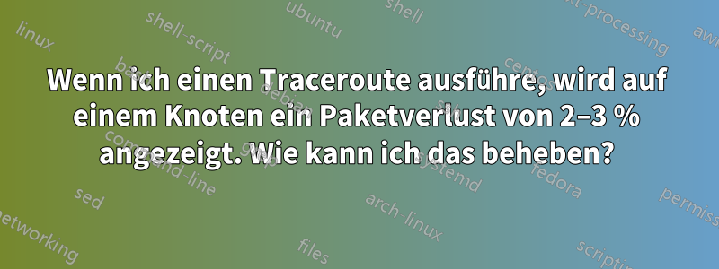 Wenn ich einen Traceroute ausführe, wird auf einem Knoten ein Paketverlust von 2–3 % angezeigt. Wie kann ich das beheben?