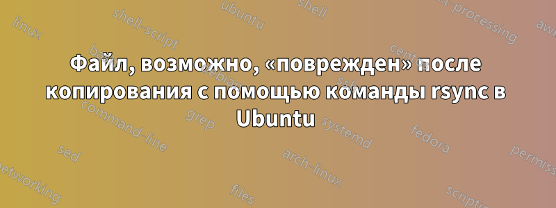 Файл, возможно, «поврежден» после копирования с помощью команды rsync в Ubuntu