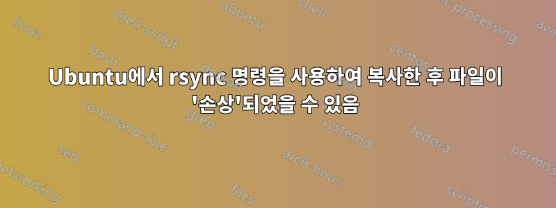 Ubuntu에서 rsync 명령을 사용하여 복사한 후 파일이 '손상'되었을 수 있음