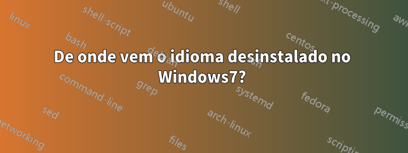 De onde vem o idioma desinstalado no Windows7?