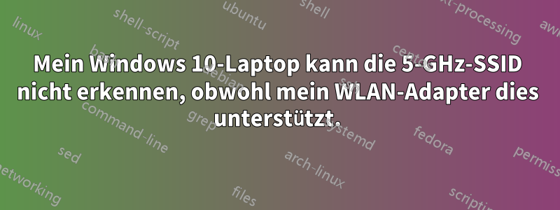 Mein Windows 10-Laptop kann die 5-GHz-SSID nicht erkennen, obwohl mein WLAN-Adapter dies unterstützt.