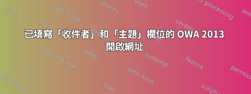 已填寫「收件者」和「主題」欄位的 OWA 2013 開啟網址