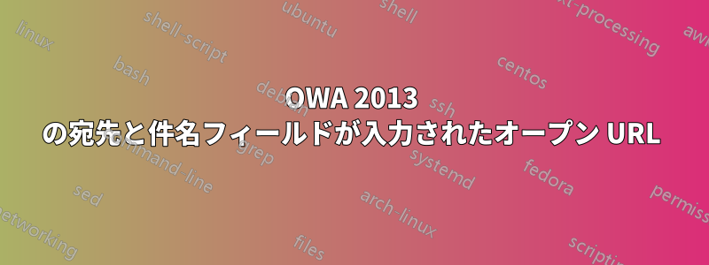 OWA 2013 の宛先と件名フィールドが入力されたオープン URL