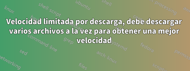 Velocidad limitada por descarga, debe descargar varios archivos a la vez para obtener una mejor velocidad