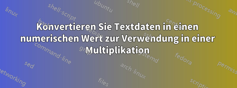 Konvertieren Sie Textdaten in einen numerischen Wert zur Verwendung in einer Multiplikation